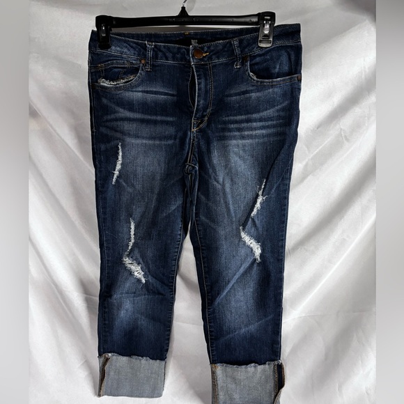 1822 Denim Denim - 1822 Denim Dark Blue‎ Distressed Ankle Jeans